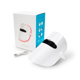 QUIRUMED LED Face Mask with Blue, Red and Orange Light, 3 Light Types, Photon Technology, Facial Cleansing, Eliminates Blemishes, Improves Skin Appearance, Non-Invasive Method
