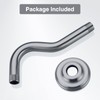 8 Inch S-Shape Curved Shower Arm with Flange Stainless Steel