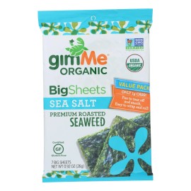 UD_Gimme Organic 0.92 Oz Sea Salt Seasoned Irish Sea Moss Wrap N' Roll Roasted Seaweed in Kosher Case of 10 in Bag Packaging