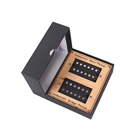 Domofa High Output Humbucker Pickup Set Alnico 5 Dual Coil Neck Bridge Pickups with Larger Pole Pieces for Electric Guitar 14.2K/17.1K, Black