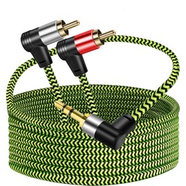 PPTVC 3.5mm to 2RCA Audio Cable 3ft, Auxiliary Adapter,Stereo Splitter Cable AUX, RCA Y Cord for Smartphone,Speakers,Tablet,HDTV,MP3 Player