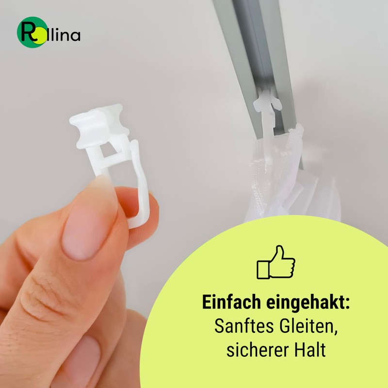 Rollina X-Glider Curtain Hooks for Rails with 6 mm Inner