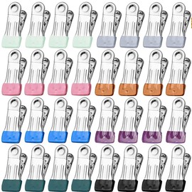 VivoGlow 32-Pack Stainless Steel Pegs for Home Organization & Kitchen