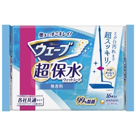 Wave Floor Cleaning Supplies, Wet Sheet, Super Water Retaining, 16 Sheets