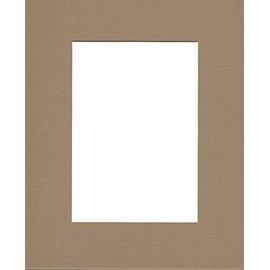 Pack of (2) 20x24 Acid Free White Core Picture Mats Cut for 16x20 Pictures in Khaki Brown