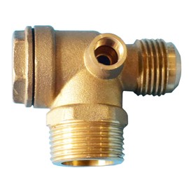Anawakia Check Valve, Compressor Check Valve, 3 Way Male Thread 90 Degree Brass Check Valve Air Compressor Replacement Accessories Hose Connection Tool 1/2" x 3/4" x 1/8"
