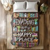 Reading is My Happy Place Blanket - Cozy Bookshelf Throw