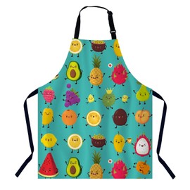 BGBDEIA Cute Cartoon Fruit Kitchen Apron for Women Men, Unisex Adjustable Cooking Apron, Waterproof Apron for Home Kitchen, Restaurant, Coffee House