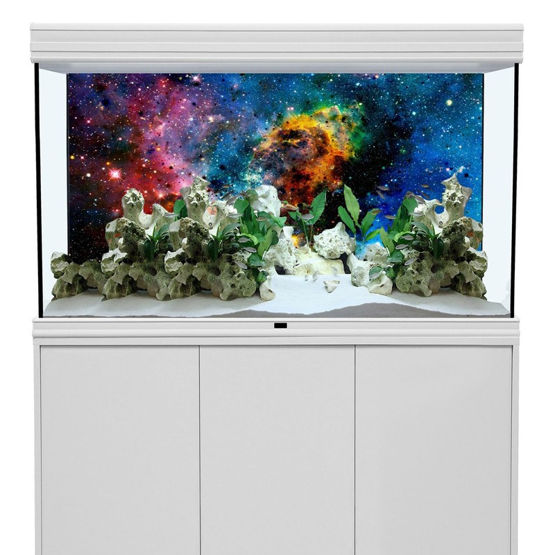 AWERT 36x18 inches Galaxy Aquarium Background Cloud Stars and Colorful