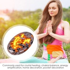 Flame Stone | Flame Health Massage Stone | Hand Sensory Toy for Stress Relief | Natural Meditation Tool | Crystal Raw Stone Desktop Ornament for Fountain & Home Decoration