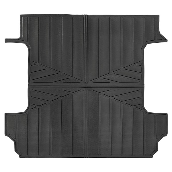 Lanbos Truck Bed Mats Compatible with 2019-2024 Chevy Silverado 1500 & GMC Sierra 1500 Crew Cab 5.8Ft Short Bed, TPE All-Weather Rubber Truck Bed Liner Pickup Truck Accessories