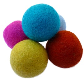 Earthtone Solutions Wool Cat Balls - Safe Silent Felt Ball Toys - Fun Colorful Soft Quiet Wool Kitty Toys - Unique for Cat Lovers - Hand Made in Nepal