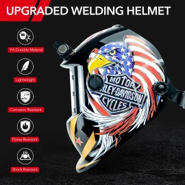 TRQWH Welding Helmet Auto Darkening True Color 1/1/1/2 Clarity Wide Shade 9-13