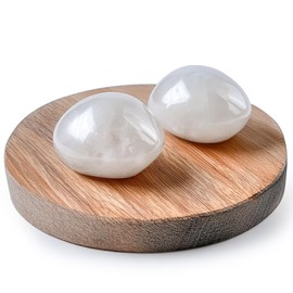 SigMntun SigMntun Polished Milky Quartz Crystal Stones - 2 Pieces of 1.2 inches Super Large Handpicked Natural Tumbled Gemstones for Reiki, Chakra Healing, and Home Decor