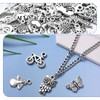 Skyzone Charms Pendants for Jewellery Making,100 Pieces Mixed Retro Silver