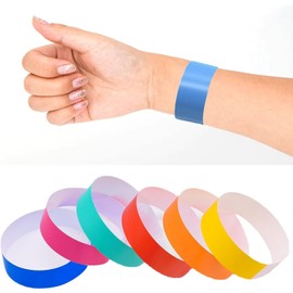 500 Pieces Paper Wristband, BetterJonny Disposable Wrist Straps Identification Wristbands Black Admission Bands Waterproof Paper Bracelets Wristbands for Events Party Bar