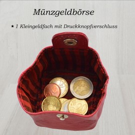 Practical handy small mini coin purse, shaking purse for small change, children's purse, red