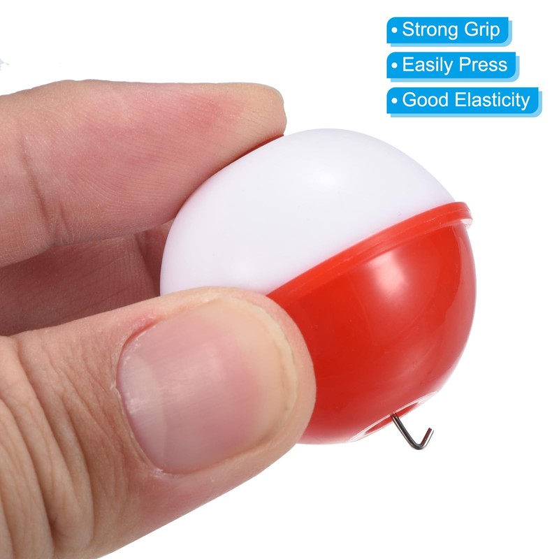 PATIKIL 16pcs 32mm Fishing Bobber Hard ABS Push Button Round