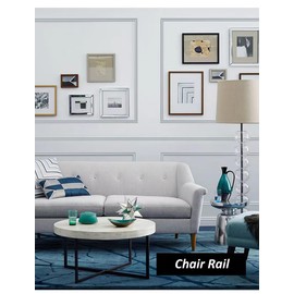 LaRolls Wall Molding Trim & Chair Rail, Flexible, Peel and Stick, Heavy Duty, Corner Trim Moulding Décor Lines for Wall Floor Ceiling Mirror Cabinet Door, 1.3 in x 10 ft Black