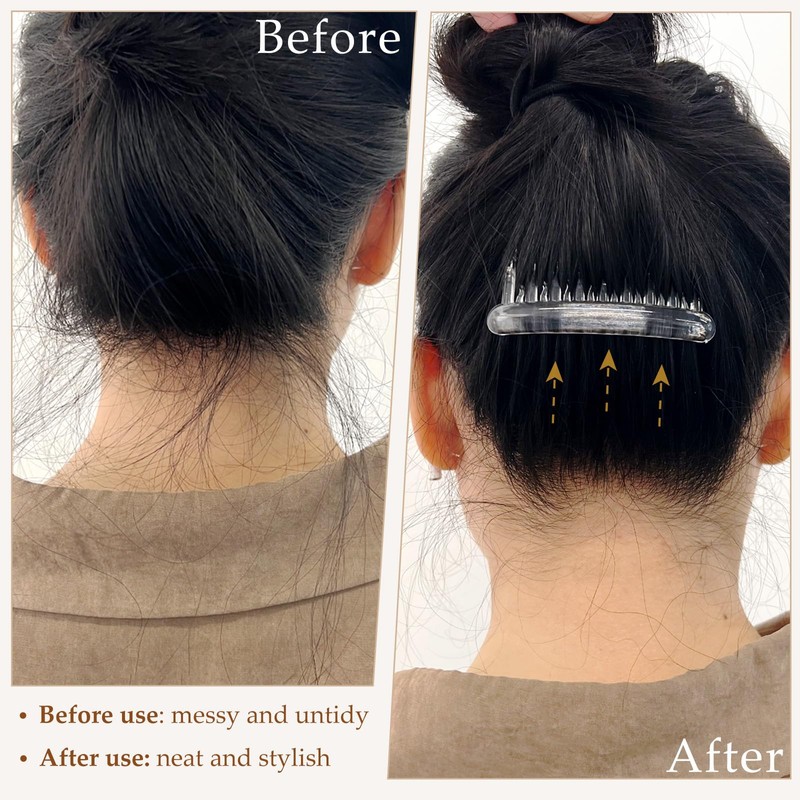 12 Pcs Transparent Plastic Hair Side Combs - Stylish Lightweight