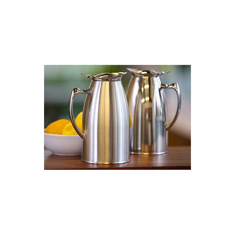 Service Ideas WP1SA Water Pitcher, Foam insulated, Stainless Steel, Satin