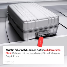 Travely Premium Luggage Tag - Easy to Recognize, Robust & Safe - Includes Name Plate and Privacy Protection I Versatile and Practical Address Tag, Name Tag & Luggage Tag