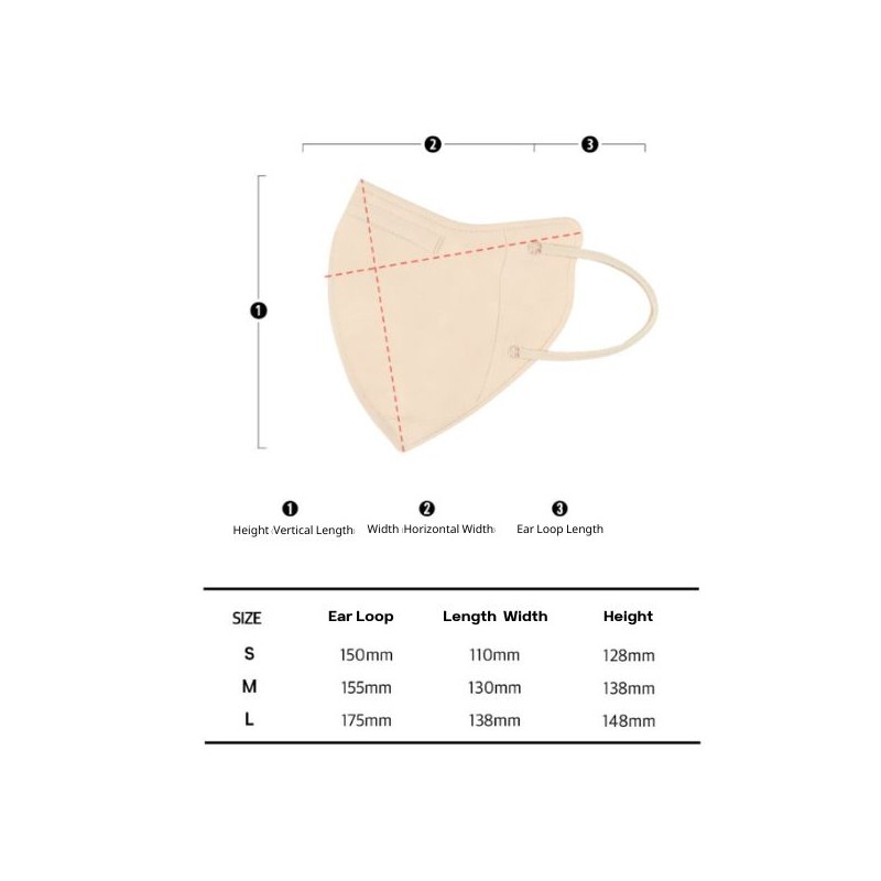 VIUUM Delux KF94 Mask 50ea (S/M/L Size), Color#$%Size:Light Silver-Small