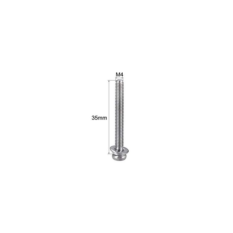 sourcing map M4 x 35mm Stainless Steel Phillips Pan Head
