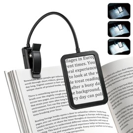 5X Magnifying Glass with Clip for Reading, Magnifying Glass with Light