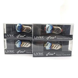 LIVRE Fino+ Titanium Handle Knob, 1 Piece Fire/Gold (Common Compatible with Shimano and Daiwa)
