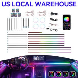Us Local Shipping Car Ambient Light Multi Color Lighting Car LED Ambient Light Dynamic Lighting WholesaleLight Color: 26 in 1