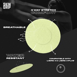 Skin Grip Freestyle Libre 3 Sensor Covers- Waterproof & Sweatproof Adhesive Patches for 10-15 Days (Not for Libre2), Pre-Cut Continuous Glucose Monitor Diabetic Sensors Cover - 20 Pack, Pastel Pack