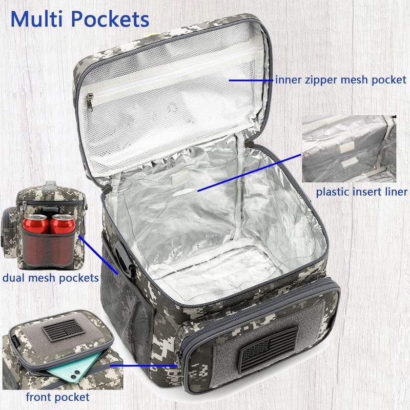 FlowFly Tactical Lunch Bag Large Insulated Lunch Box Cooler Tote