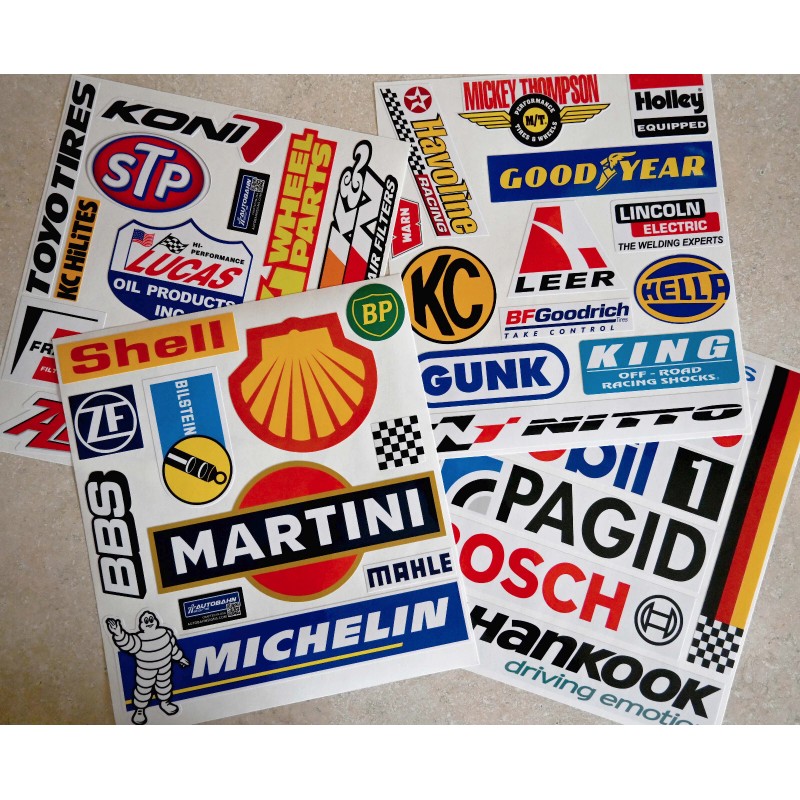 Autobahn Signs Motorsport Decal Set - Nascar - 4x4 -
