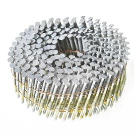 findmall findmall 3600 Count Siding Nails 1-3/4 Inch by .092 Inch 15 Degree Ring Shank Hot-Dipped Galvanized Collated Wire Coil