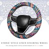 NYTKL Boho Car Steering Wheel Cover, Ethnic Style Anti-Slip Coarse