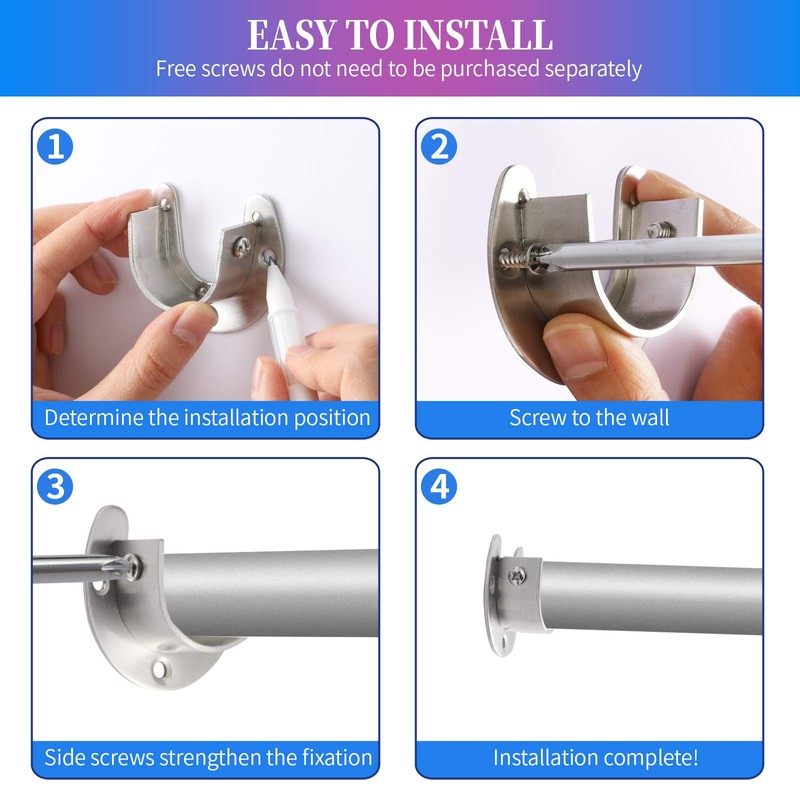 Creatyi Heavy Duty Closet Rod Brackets Closet Shower Rod Bracket