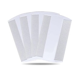 4 Piece Flea Comb Set for Dogs, Cats & Pets Fine Tooth Nit & Lice Removal Combs, Double Sided Grooming Tools for Puppies, Kittens, Adults & Kids Hair (White)