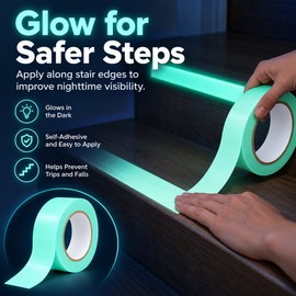 Glow-in-the-Dark Tape for Stairs & Walls – 1cm × 3m Self-Adhesive Luminous Strip for Home, Party & DIY Decor