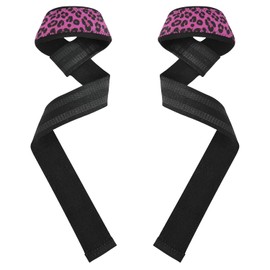Correas de muñeca de elevación con estampado de leopardo con purpurina falsa de 26 pulgadas, antideslizantes, para levantamiento de pesas, levantamiento de peso, ejercicio, entrenamiento de fuerza