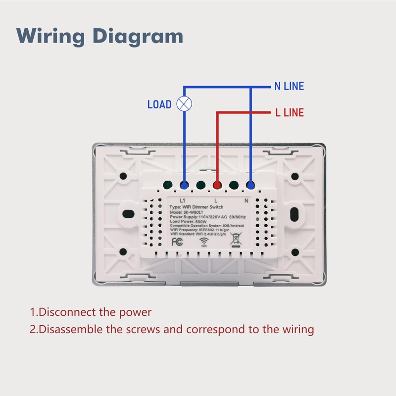 LOUYSGEN Smart Dimmer Switch Aluminum Frame Need Neutral Wire No