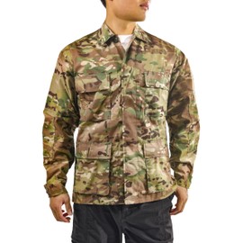 BACKBONE Mens Army Military Battle Dress Uniform BDU Shirt Camo Top Jacket (CP Camo - Ripstop,Size M)