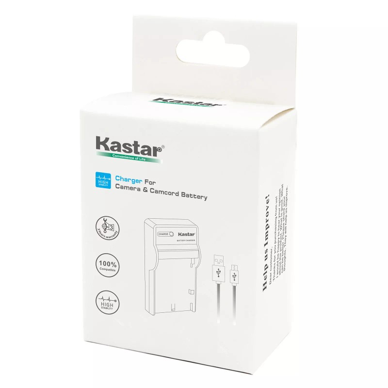 Kastar BP-511 Battery or Slim USB Charger for Canon Optura