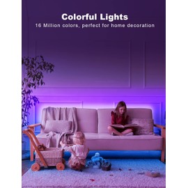 DAYBETTER Smart RGB Led Strip Lights, 200ft Led Lights for Bedroom with App Control, Multicolor Changing Led Light Strips Apply for Home Decor, Living Room, Kitchen, Home Party Decoration