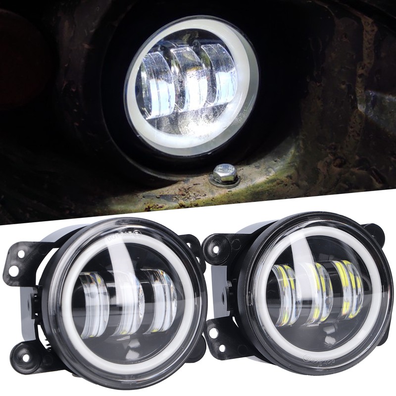 Angel Eyes Light 30W 3000LM LED Front Foglight 10‑30V Universal