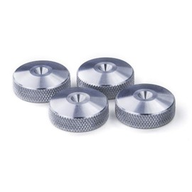 PrecisionGeek - Pads for Speaker Vibration Damper Diameter 20 mm Made of Aluminium with Decorative Ribbed Side for HiFi Speakers, Stands, Cabinets, Soundbars - Pack of 4