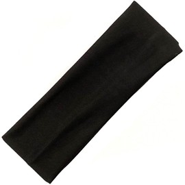 Mytoptrendz® 8cm Wide Headband Soft Fabric Stretchy Kylie Hairband Bandeau Plain For Women Men (Black -8cm)