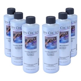 SpaChoice 1-Pint 6-Pack Premium Clear and Sparkle Hot Tub Clarifier, Spa Clarifier Hot Tub, Made in USA