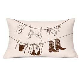 ShowDraven Cowgirl Pillow Cover 12x20 Inch Western Decor