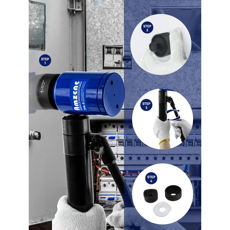 AMZCNC Hydraulic Knockout Hole Punch Driver Kit 1/2 to 2
